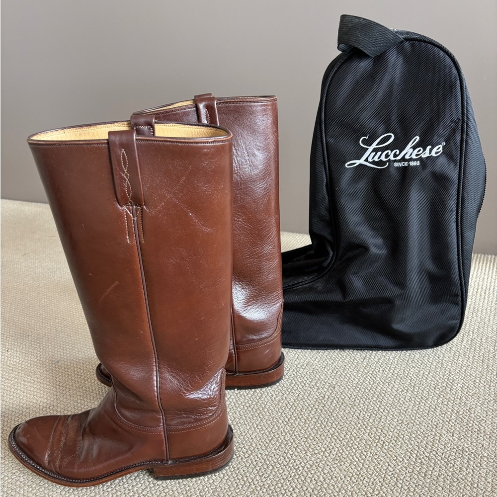 Classic brown leather Lucchese boots